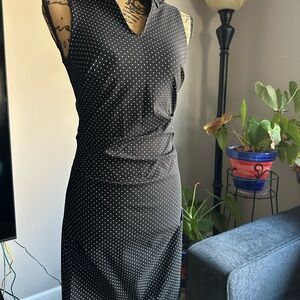 Elegant Black Polka Dot Dress